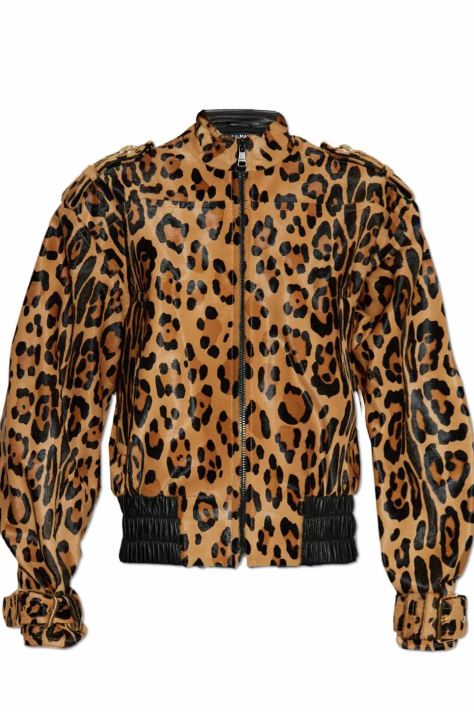 Balmain BRĄZOWY Kurtka z motywem zwierzęcym