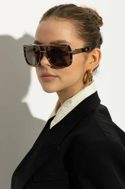 Balmain BRĄZOWY Okulary przeciwsłoneczne `Soldier`
