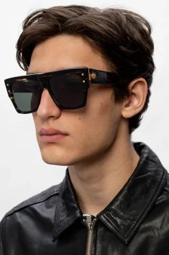 Balmain BRĄZOWY Okulary przeciwsłoneczne z logo