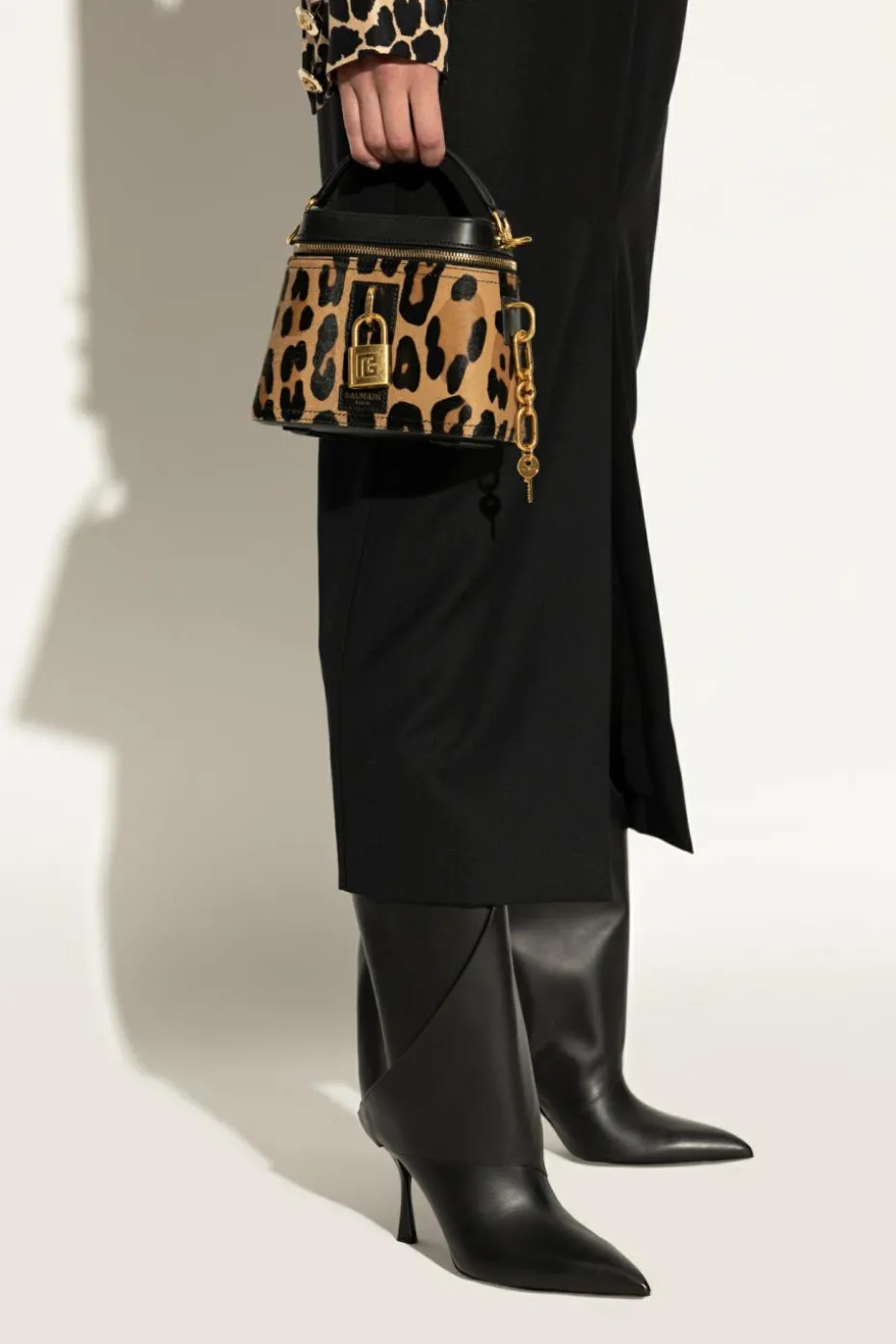 Balmain BRĄZOWY Torba do ręki `Pulse Vanity`