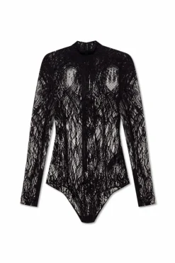 Balmain CZARNY Ażurowe body