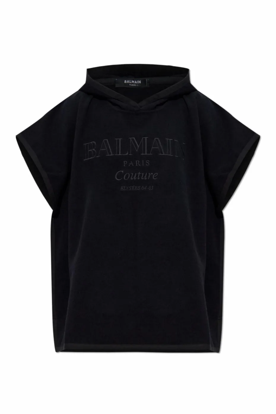 Balmain CZARNY Bawełniane ponczo