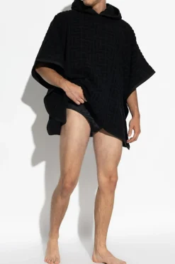 Balmain CZARNY Bawełniane ponczo
