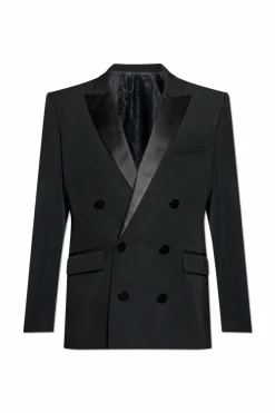 Balmain CZARNY Dwurzędowa marynarka