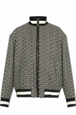 Balmain CZARNY Dwustronna kurtka z monogramem