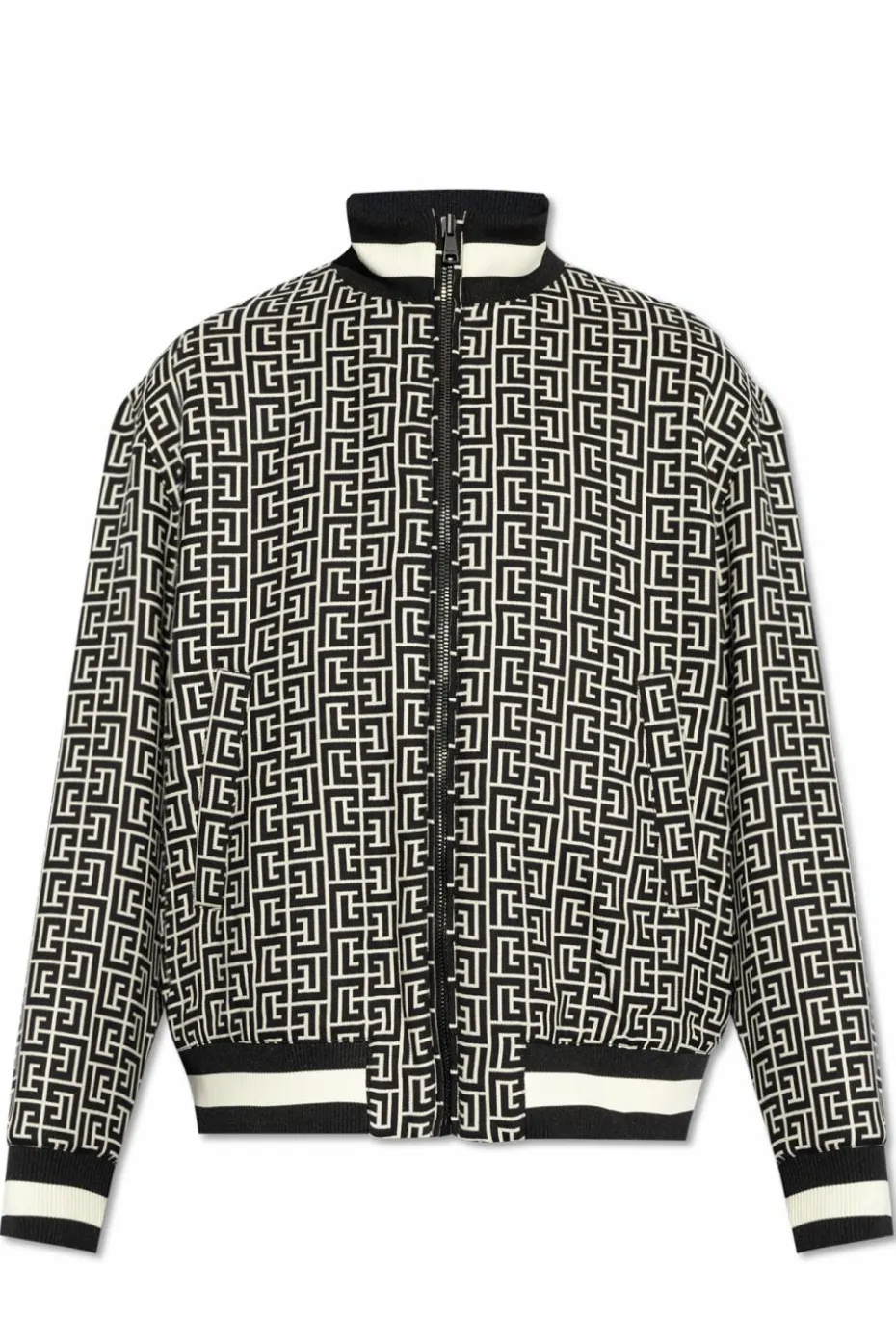 Balmain CZARNY Dwustronna kurtka z monogramem