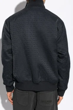 Balmain CZARNY Dwustronna kurtka z monogramem