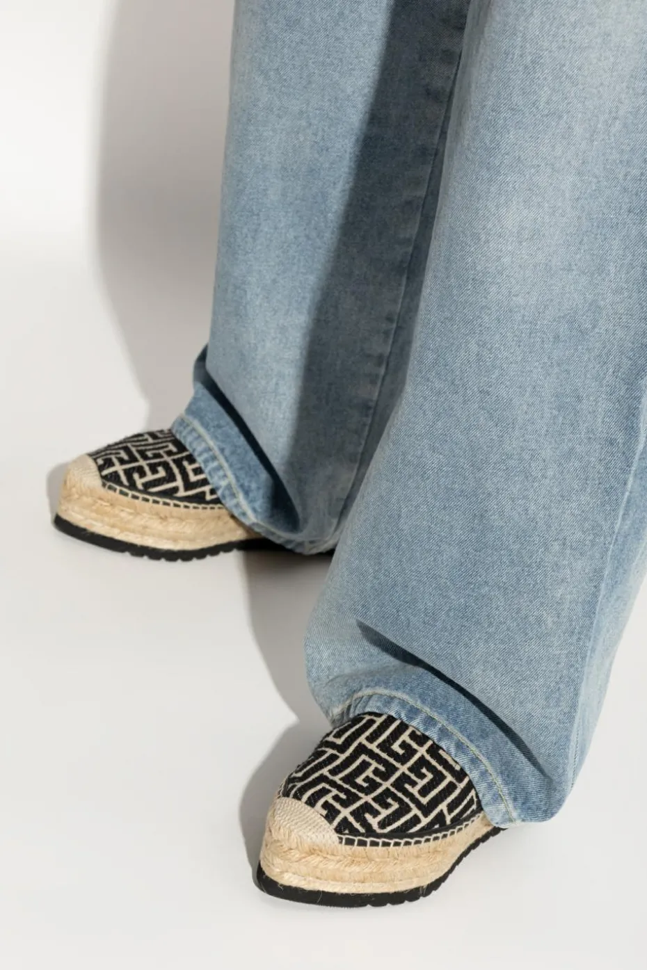 Balmain CZARNY Espadryle na platformie `Alex`