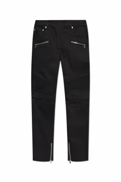 Balmain CZARNY Jeansy z wszytymi zamkami w nogawkach