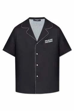Balmain CZARNY Koszula z logo