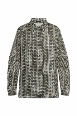 Balmain CZARNY Koszula z monogramem