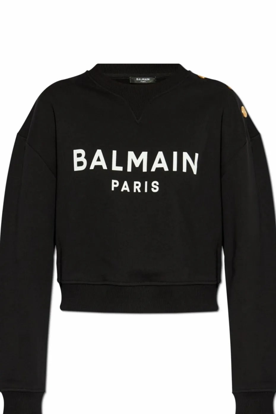 Balmain CZARNY Krótka bluza z nadrukowanym logo