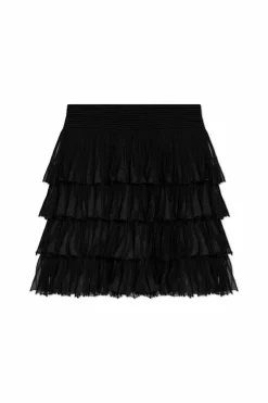 Balmain CZARNY Krótka spódnica z falbanami