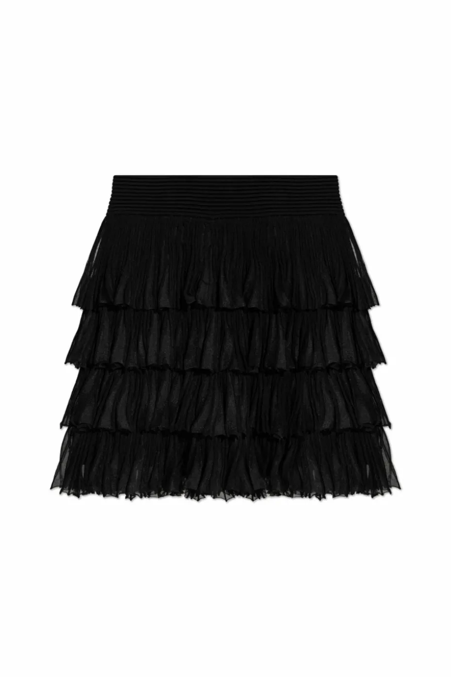 Balmain CZARNY Krótka spódnica z falbanami