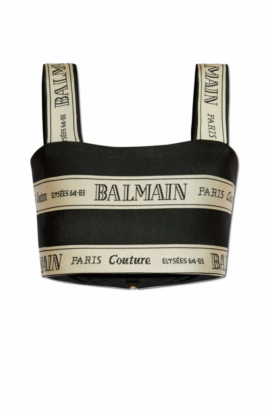 Balmain CZARNY Krótki top na ramiączkach