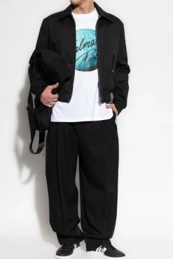 Balmain CZARNY Kurtka z kołnierzem