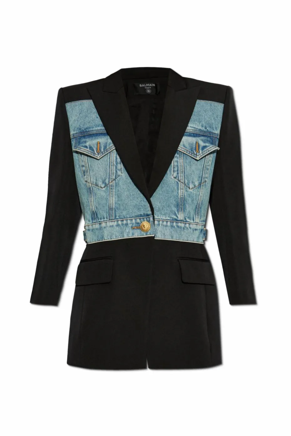 Balmain CZARNY Marynarka z zamkniętymi klapami
