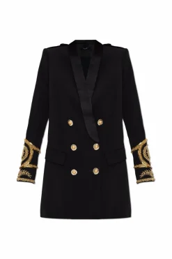 Balmain CZARNY Marynarka z haftowanym wzorem