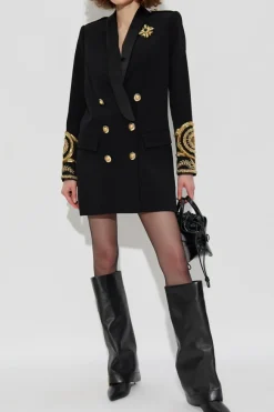 Balmain CZARNY Marynarka z haftowanym wzorem