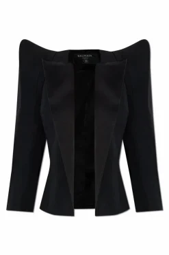 Balmain CZARNY Marynarka z dekoracyjnymi ramionami