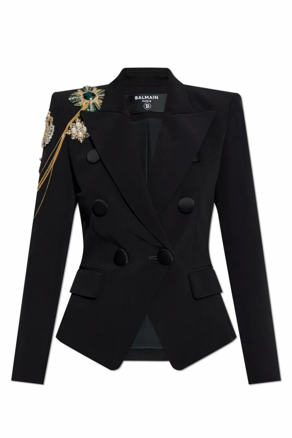 Balmain CZARNY Marynarka z połyskującymi aplikacjami