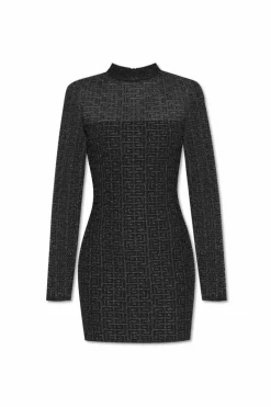 Balmain CZARNY Połyskująca sukienka