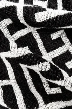 Balmain CZARNY Ręcznik z monogramem