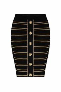 Balmain CZARNY Spódnica z lureksową nicią