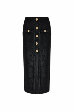 Balmain CZARNY Spódnica z dekoracyjnymi guzikami