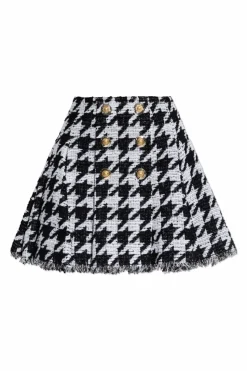 Balmain CZARNY Spódnica ze wzorem w pepitkę