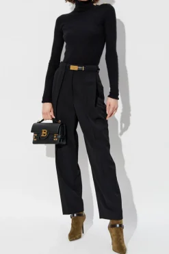 Balmain CZARNY Spodnie w kant