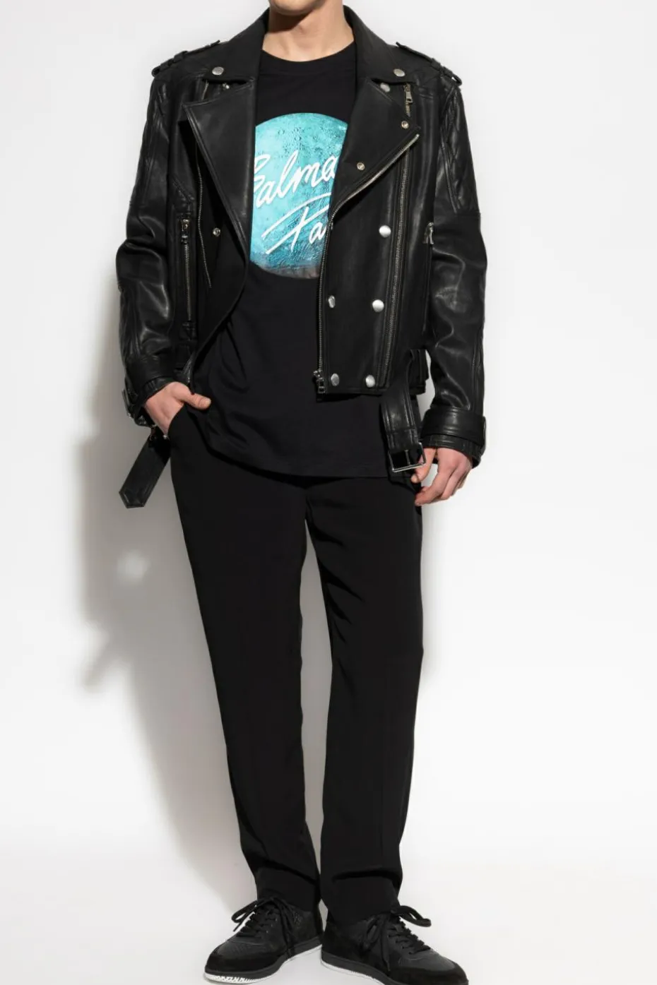Balmain CZARNY Spodnie w kant