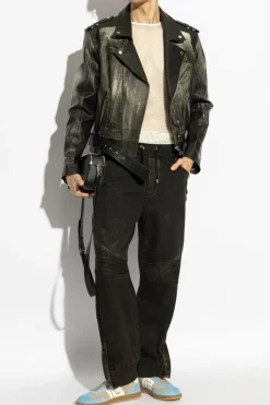 Balmain CZARNY Spodnie z efektem `vintage`