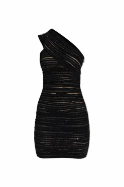 Balmain CZARNY Sukienka z połyskującymi cekinami