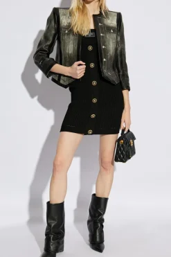 Balmain CZARNY Sukienka z odkrytymi ramionami
