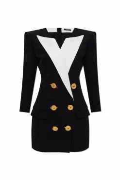 Balmain CZARNY Sukienka z dekoracyjnymi guzikami
