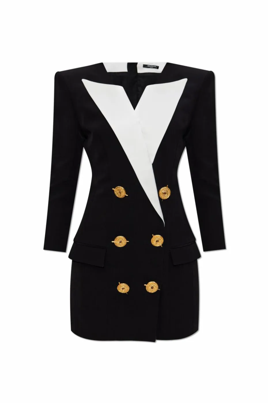 Balmain CZARNY Sukienka z dekoracyjnymi guzikami
