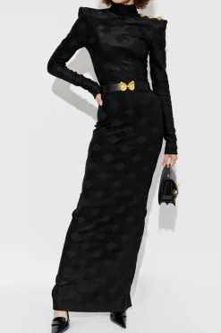 Balmain CZARNY Sukienka ze stójką