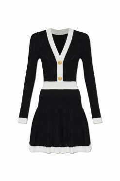 Balmain CZARNY Sukienka z długimi rękawami