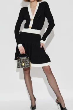 Balmain CZARNY Sukienka z długimi rękawami