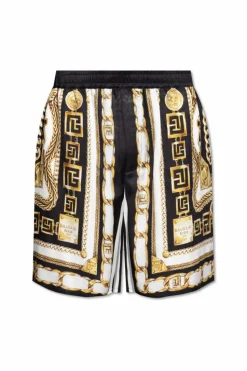 Balmain CZARNY Szorty z nadrukiem