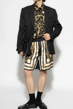 Balmain CZARNY Szorty z nadrukiem