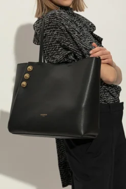 Balmain CZARNY Torba `Embleme` typu `shopper`