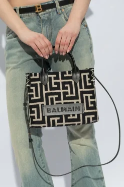 Balmain CZARNY Torba na ramię z logo