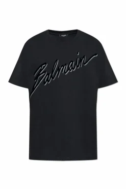 Balmain CZARNY T-shirt typu `oversize`