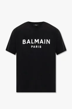 Balmain CZARNY T-shirt z bawełny organicznej
