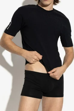 Balmain CZARNY T-shirt z monogramem