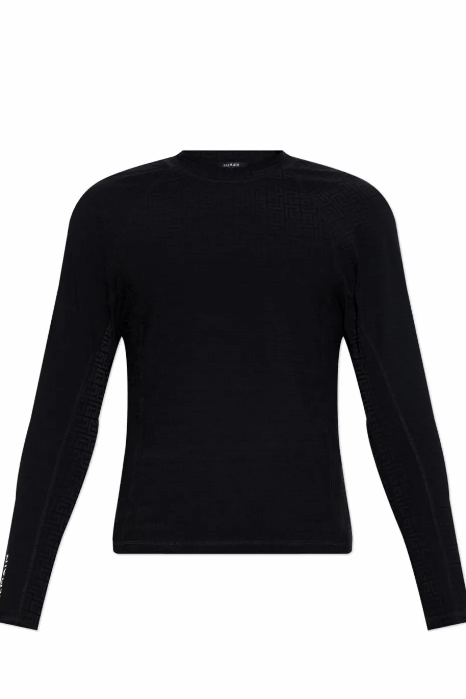 Balmain CZARNY T-shirt z monogramem