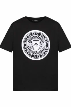Balmain CZARNY T-shirt z nadrukiem