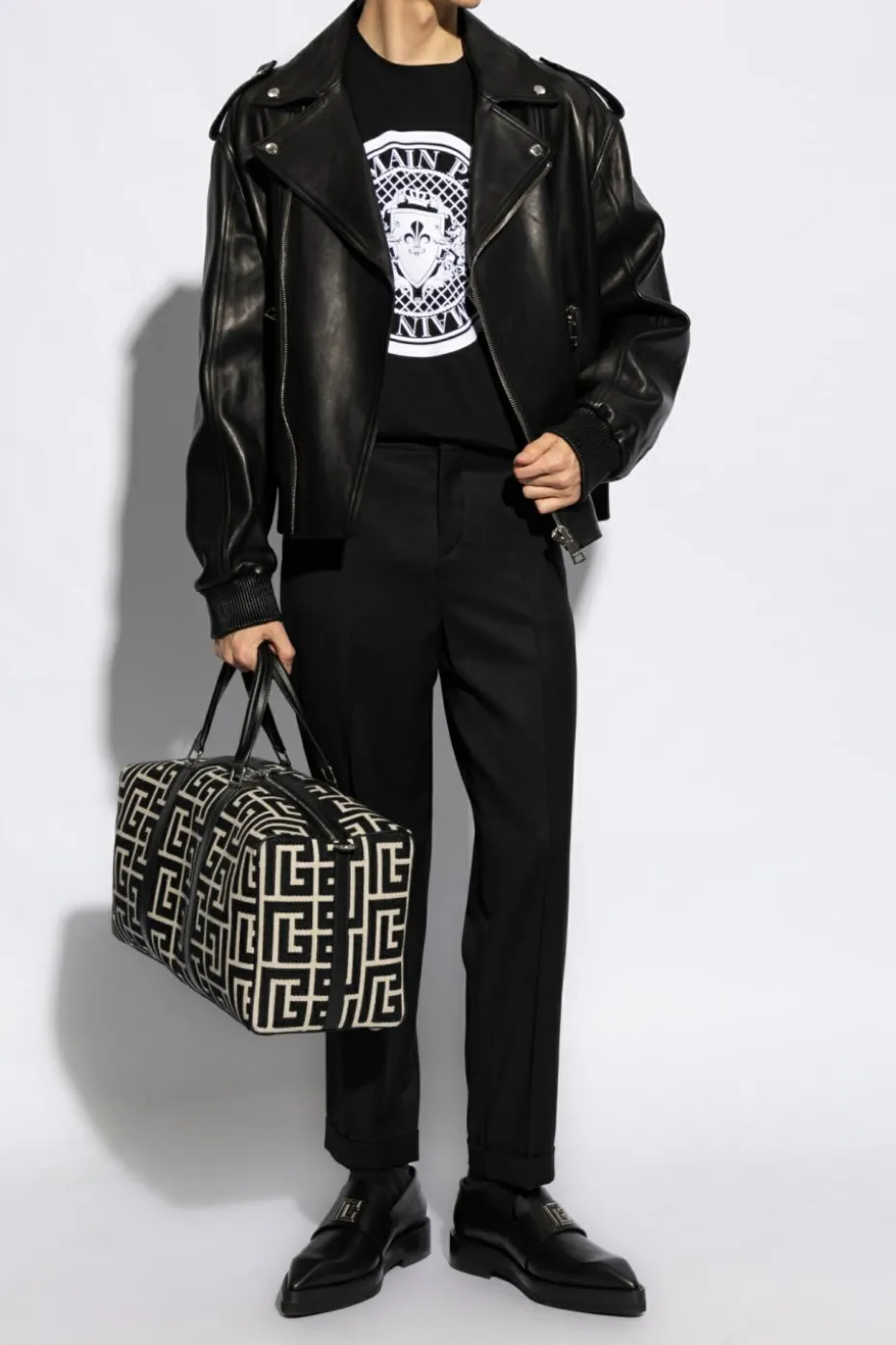 Balmain CZARNY T-shirt z nadrukiem